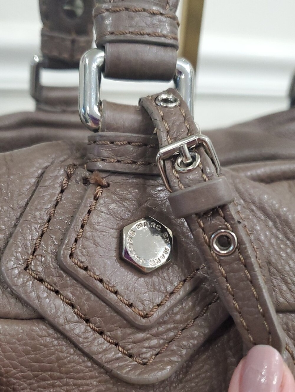 Marc by Marc Jacobs Classic Q Baby Groovee Taupe Leather Satchel Bag - Picture 8 of 16